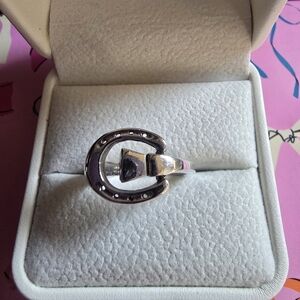 ***SOLD LOCALLY***Vintage Horse Shoe Ring With A Horse Shoe Nail